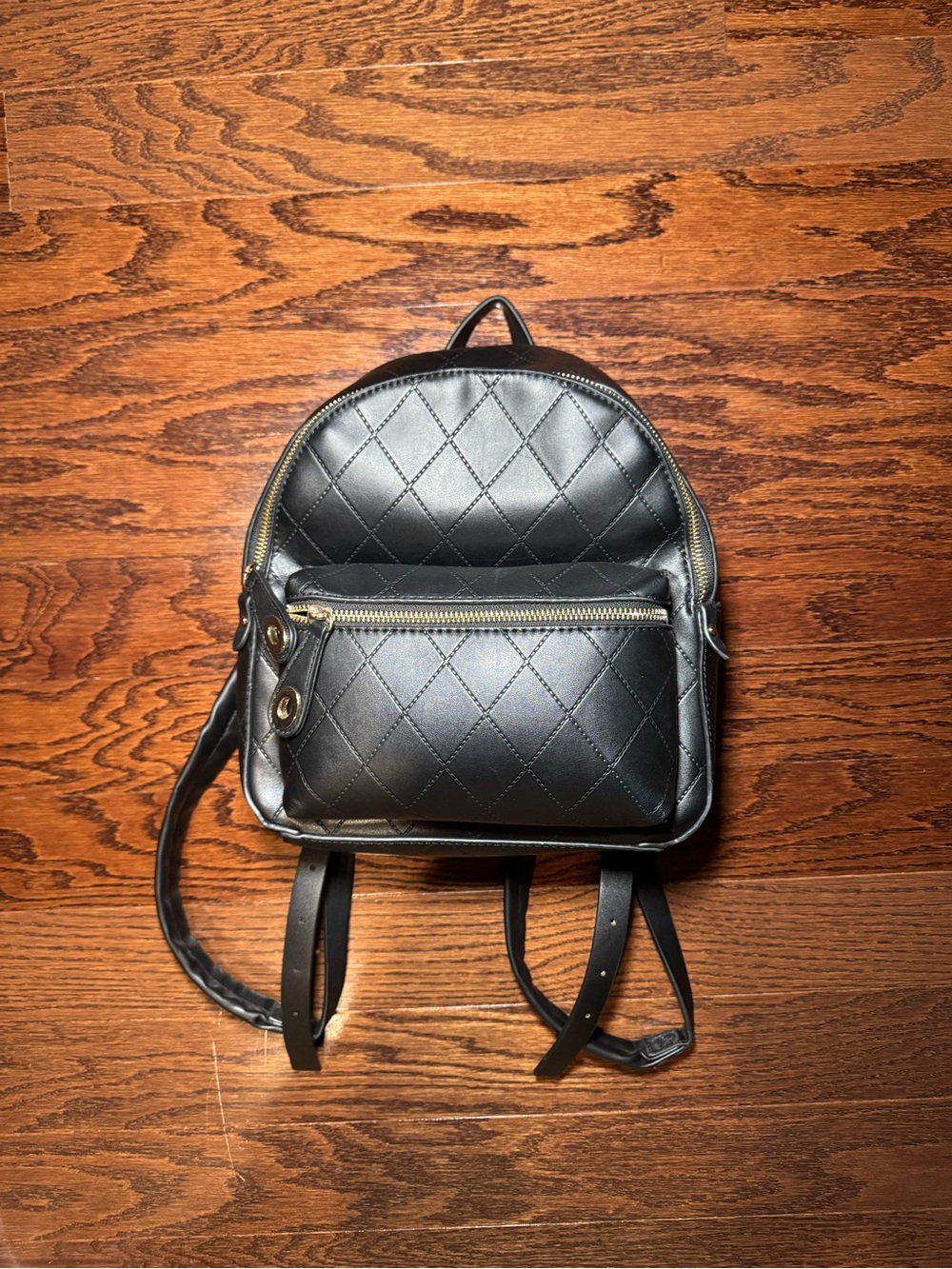 Zara Black Quilted Mini Backpack